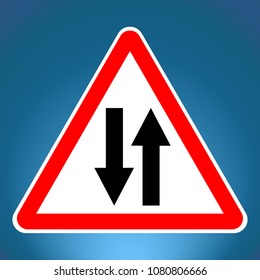 195 Two way traffic straight ahead road sign Images, Stock Photos ...