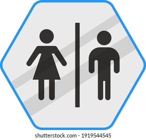 Achtung! Verwenden Sie Restroom, bevor Sie in Pool Concept VectorBlue Color Icon Design, Pool-und Strand-Sicherheitsregeln auf weißem Hintergrund, Swimming Sports hexagon-Zeichenbrett Muster-Stockillustration