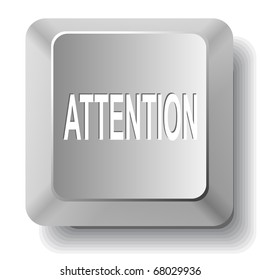 Attention. Vector computer key.