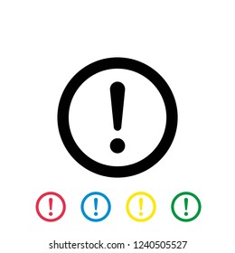 attention vector icon on white background