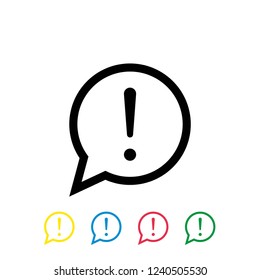 attention vector icon on white background