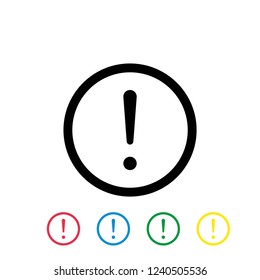 attention vector icon on white background