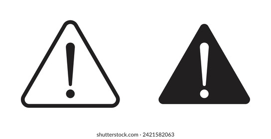 Attention Vector Illustration Set. Safety Notice Sign in Suitable for Apps and Websites UI Design Style.
