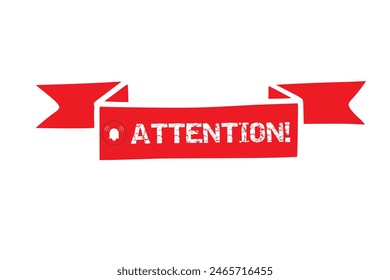 attention vector in red ink illustration on a white background