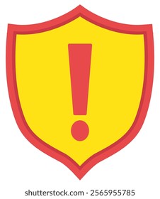 Attention warning alert flat icon isolated on white background.