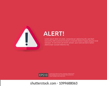 attention warning alert sign banner with exclamation mark symbol. concept for danger on Internet, technology, VPN Security protection. Background vector illustration.
