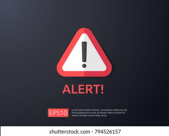 attention warning alert sign with exclamation mark symbol. shield line icon for Internet VPN Security protection Concept vector illustration.