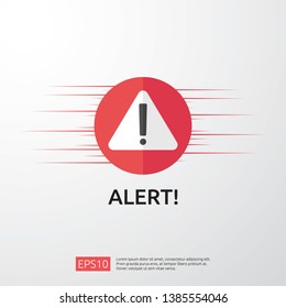 attention warning attacker alert sign with exclamation mark. beware alertness of internet danger symbol. shield line icon for VPN. Technology cyber security protection concept. vector illustration.