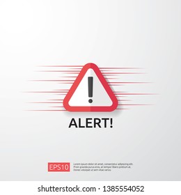 attention warning attacker alert sign with exclamation mark. beware alertness of internet danger symbol. shield line icon for VPN. Technology cyber security protection concept. vector illustration.