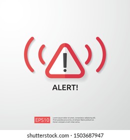 attention warning attacker alert sign with exclamation mark. beware alertness of internet danger symbol. shield line icon for VPN. Technology cyber security protection concept. vector illustration.