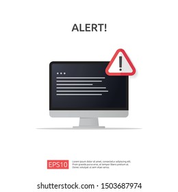 attention warning attacker alert sign with exclamation mark. beware alertness of internet danger symbol. shield line icon for VPN. Technology cyber security protection concept. vector illustration.