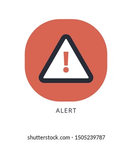 Attention warning attacker alert sign with exclamation mark. beware alertness of internet danger symbol. 