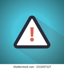 Attention warning attacker alert sign with exclamation mark. beware alertness of internet danger symbol. Blue Theme Concept