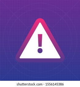 Attention warning attacker alert sign with exclamation mark. beware alertness of internet danger symbol.