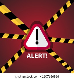 attention warning attacker alert sign with exclamation mark. Technology cyber security protection concept.