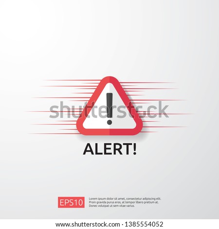 attention warning attacker alert sign with exclamation mark. beware alertness of internet danger symbol. shield line icon for VPN. Technology cyber security protection concept. vector illustration.