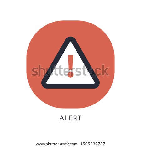 Attention warning attacker alert sign with exclamation mark. beware alertness of internet danger symbol. 