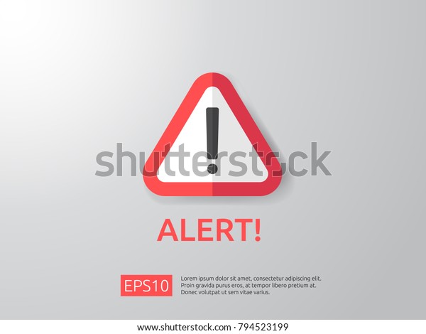 attention\
warning attacker alert sign with exclamation mark. beware alertness\
of internet danger symbol. shield line icon for VPN. Security\
protection Concept. vector\
illustration.