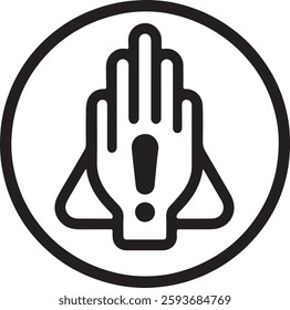 Attention Warning Icon Design On White Background
