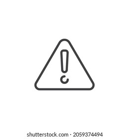 Atención, icono de la línea de advertencia. Peligro, signo de estilo lineal de precaución para el concepto móvil y el diseño web. Icono del vector de contorno de la marca de exclamación. Símbolo, ilustración del logotipo. Gráficos vectoriales