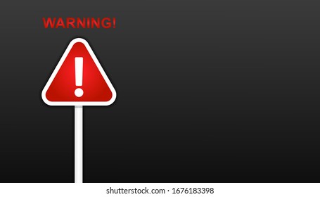 Attention warning sign with exclamation mark concept. Banner alert symbol design. vector illustration