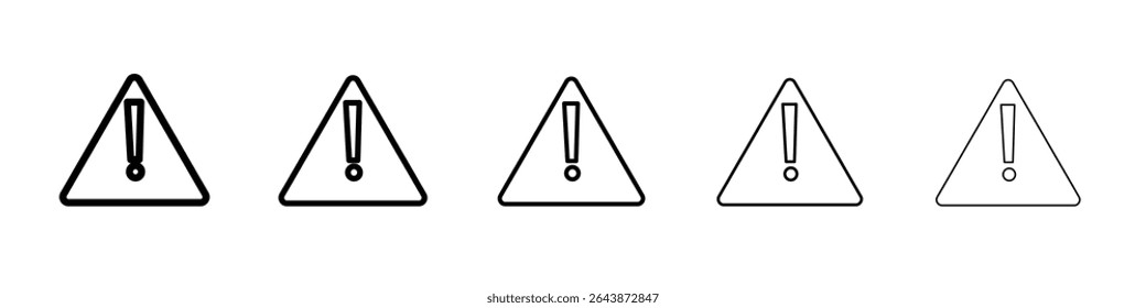 Atenção Ícone de sinal de aviso sinal de vetor preto e branco