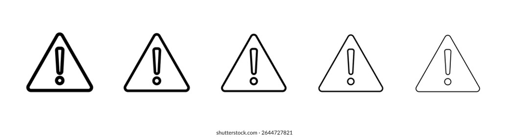 Attention Warning sign icon flat illustration set logo