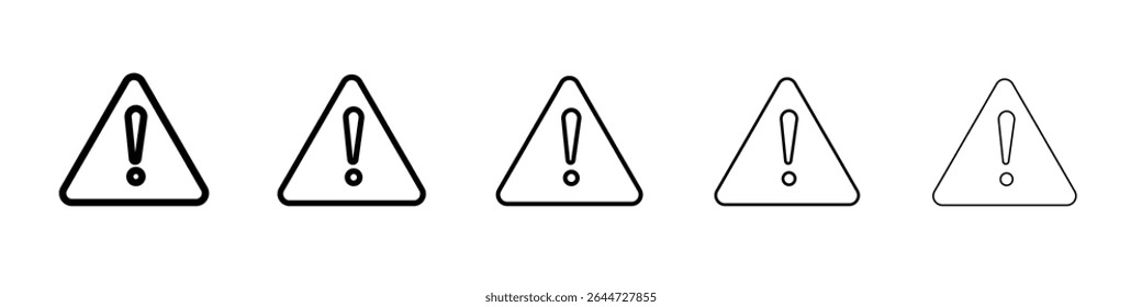 Attention Warning sign icon flat illustration set logo