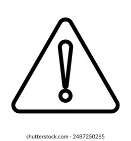 Attention Warning sign linear logo mark in black and white