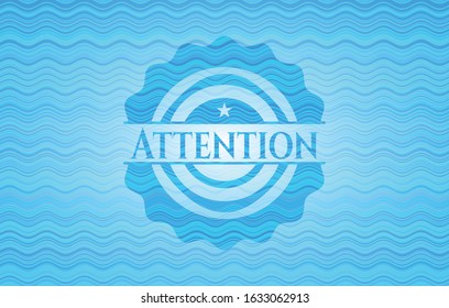 Attention water wave representation style emblem. Vector Illustration. Detailed.