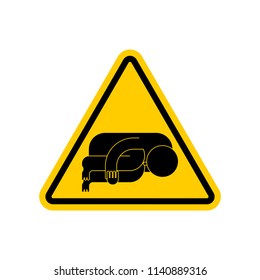 Attention Whiner. Caution Whiny. warning Moaner. Admonition downer. Yellow Danger Triangle Road sign. Vector illustration.