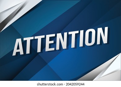 Attention word concept vector illustration with lines 3d style for social media landing page, template, ui, web, mobile app, poster, banner, flyer, background, gift card, coupon, label, wallpaper