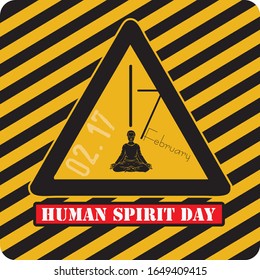 Attention - World Human Spirit Day. Industrial holiday symbol