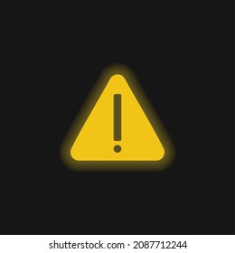 Attention yellow glowing neon icon