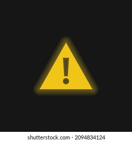 Attention yellow glowing neon icon