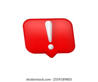 Attention-grabbing red icon featuring a bold exclamation mark, ideal for denoting alerts and warnings in various contexts.