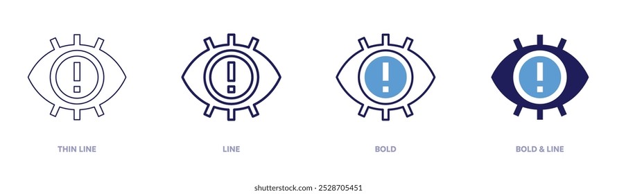 Attentions icon in 4 different styles. Thin Line, Line, Bold, and Bold Line. Duotone style. Editable stroke.