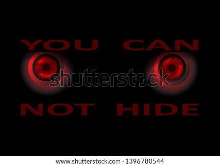 Attentive, piercing eyes. Permanent control and attention. Vector illustration