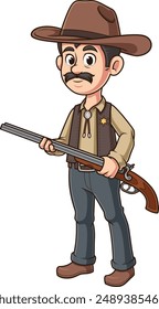 Aufmerksame Sheriff-Charakter-Vektorillustration