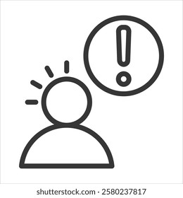 Attentiveness Outline Icon Vector Illustration