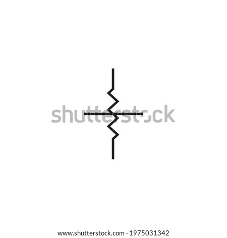 Attenuator symbol, attenuator icon in electronic circuits