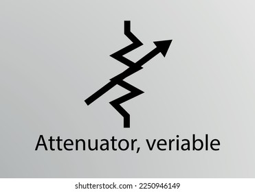 Attenuator Veriable Engineering Symbol, Vector symbol design. Engineering Symbols.