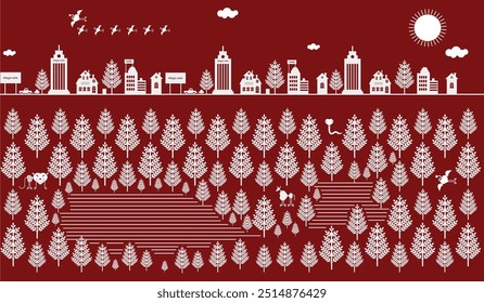 attern art warli painting forest Warli painting in sight