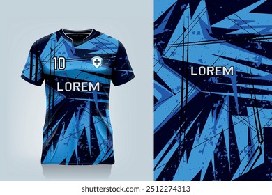 attern design, illustration, textile background for sports t-shirt, football jersey shirt mockup for football club. consistent front view