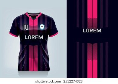 attern design, illustration, textile background for sports t-shirt, football jersey shirt mockup for football club. consistent front view