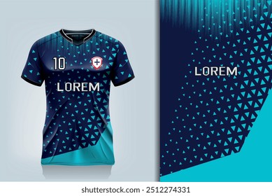 attern design, illustration, textile background for sports t-shirt, football jersey shirt mockup for football club. consistent front view