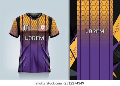 attern design, illustration, textile background for sports t-shirt, football jersey shirt mockup for football club. consistent front view