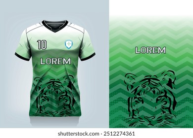 attern design, illustration, textile background for sports t-shirt, football jersey shirt mockup for football club. consistent front view