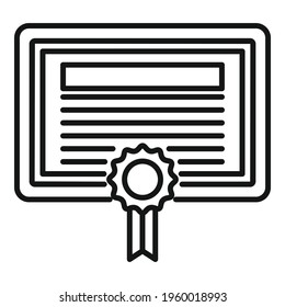 Attestation certificate icon. Outline Attestation certificate vector icon for web design isolated on white background