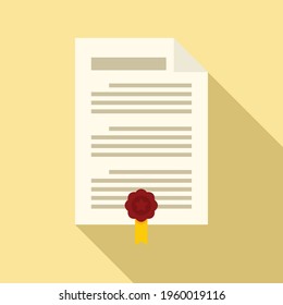 Symbol für die Bescheinigung. Flache Illustration des Bescheinigungsdokuments Vektorsymbol für Webdesign